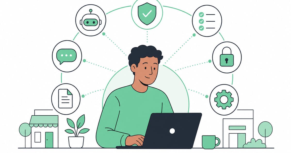 Illustration Mitizy sur la gouvernance du Shadow AI en TPE PME avec IA, sécurité et documents clients