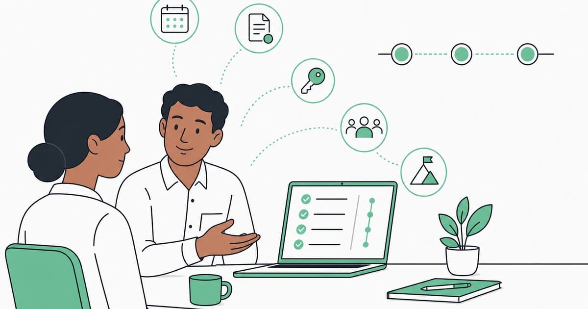 Illustration Mitizy d’un onboarding digital PME avec checklist et étapes 30-60-90 jours